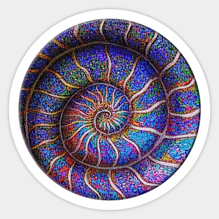 Binary Ammonite Sticker